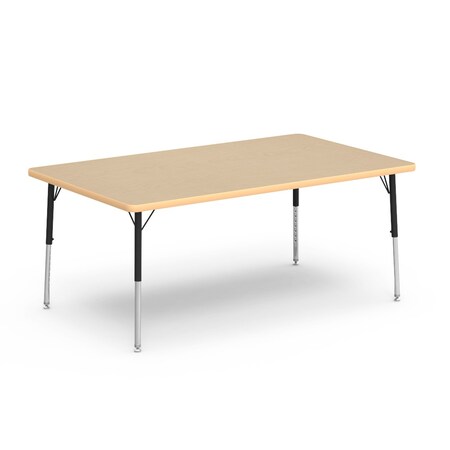 Virco 36 in. W, 60 in. L, 17-25 in. H, Fusion Maple Top / Beige Edge 483660LO